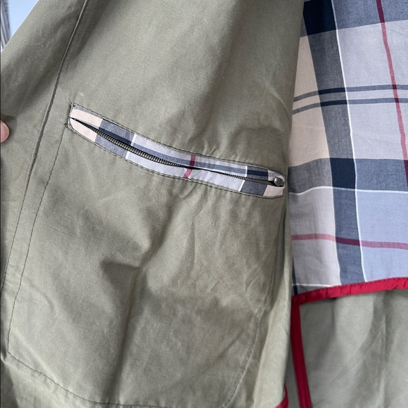 BARBOUR SANDER MEN’S DRESS TARTAN KHAKI GREEN JACKET LARGE - Picture 10 of 15